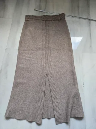 Falda punto T M Beige