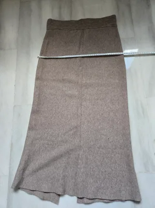 Falda punto T M Beige