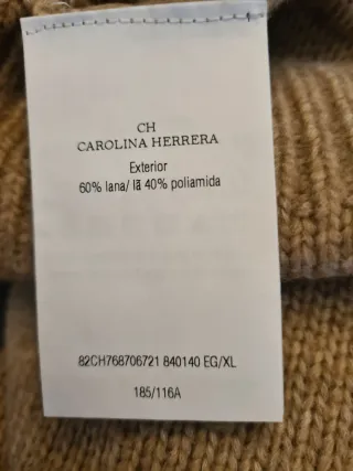Chaqueta lana Hombre. Carolina Herrera Marrón XL
