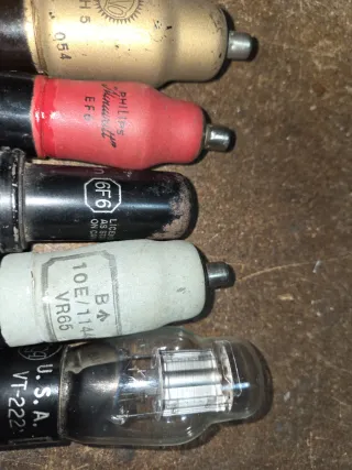 Válvulas UCH5,EF6,6F6,VR65,VT-222 radio antigua de