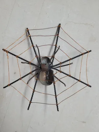 Ragno in rame su ragnatela