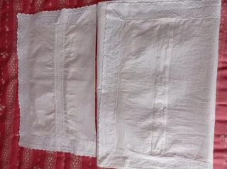 Sábana cuna antigua encaje beige