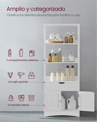 Armario Alto VASAGLE Blanco