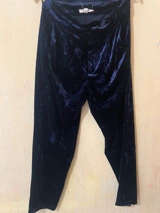 Pantalón pijama azul terciopelo