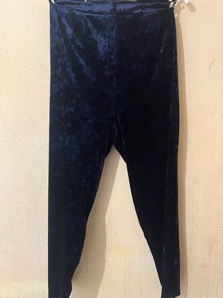 Pantalón pijama azul terciopelo