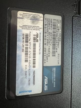 Asus N53SV i7 GT540M 16GB DDR3 256GB SSD