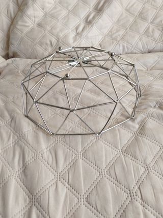 Frutero Geométrico Metálico Plateado