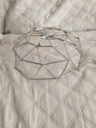 Frutero Geométrico Metálico Plateado