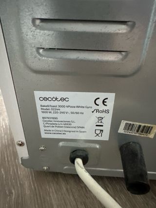 Cecotec Bake&Toast 3000 Horno Blanco