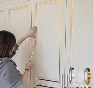 Cinta decorativa dorada para puertas pisos ventana