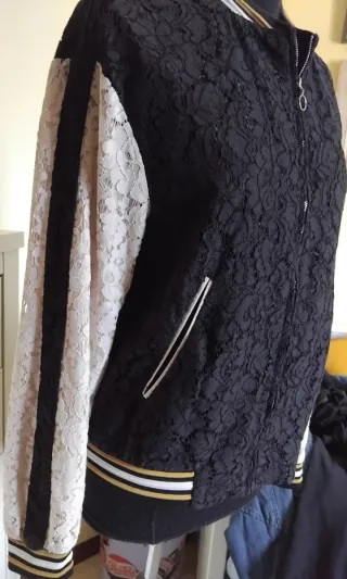 Chaqueta Bomber Encaje Mujer