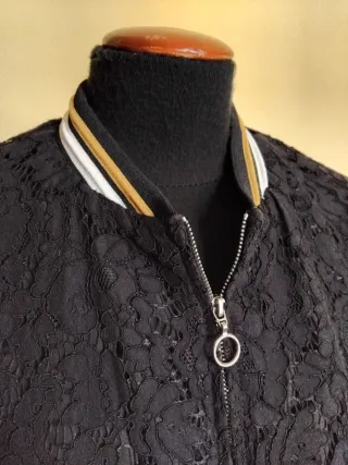 Chaqueta Bomber Encaje Mujer