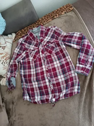 Camicia donna quadri manica accorciabile