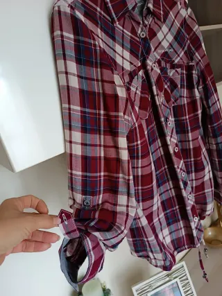 Camicia donna quadri manica accorciabile