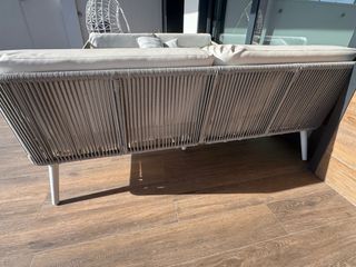 Sofá 3 plazas exterior aluninio y cuerda