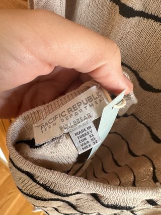 Vestido playero Pull&Bear rayas beige/negro T.XL