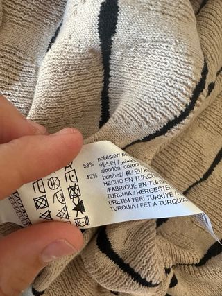 Vestido playero Pull&Bear rayas beige/negro T.XL