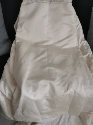 Vestido de Novia Beige/Blanco