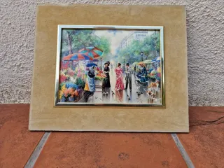 Cuadro decorativo con marco de ante