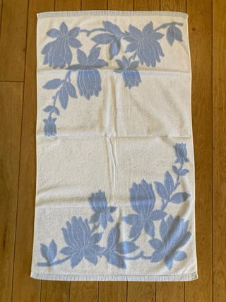 Set Asciugamani Cotone Blu e Bianco