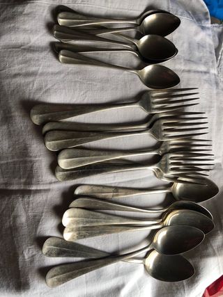 Juego cubiertos antiguos Alpaca