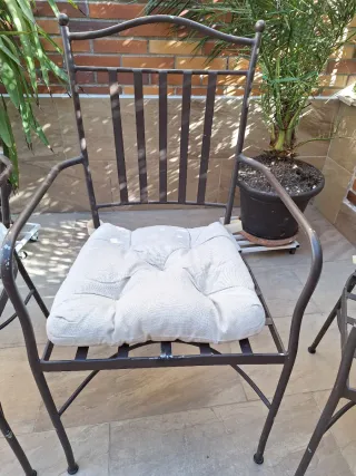 4 Sillas de Forja Marrones