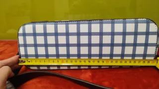 Bolso Parfois Nuevo Cuadros Azul Blanco