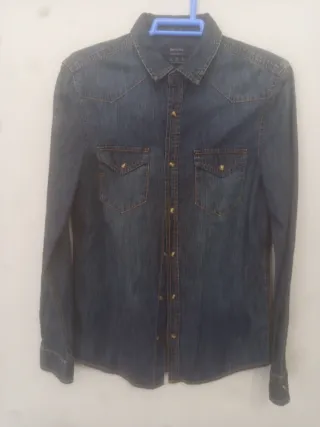 Camisa tejana Bershka azul