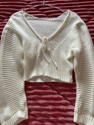 Jersey crop top blanco