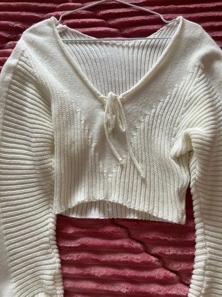 Jersey crop top blanco