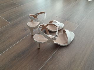 Sandalias blancas New Look Tacon Mujer Talla 39