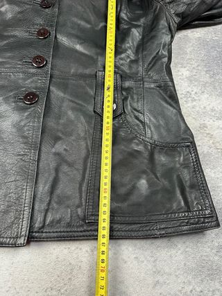 Blazer de cuero negro mujer