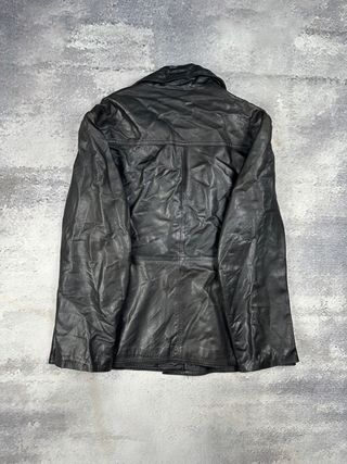 Blazer de cuero negro mujer