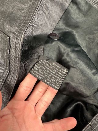 Blazer de cuero negro mujer