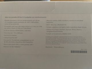 Apple iMac Plata 21,5 pulgadas. Año 2014