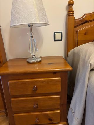 Cama 90, Mesilla y Cabecero Madera