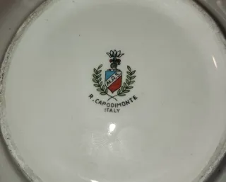 Coppia Piatti Posacenere Ceramica Capodimonte