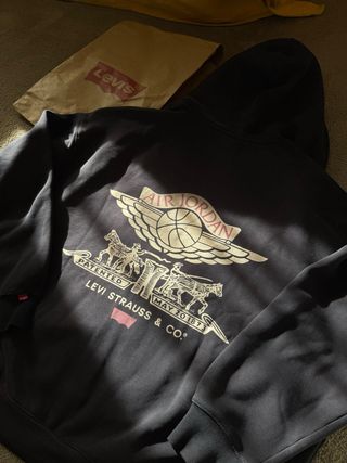 Jordan x Levi's Full Zip Hoodie Cinza/Rosa