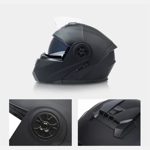Casco Modular Moto Abatible Doble Visor