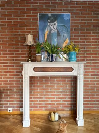 Estructura de chimenea de madera