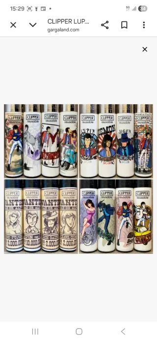 16 Accendini Clipper Lupin III