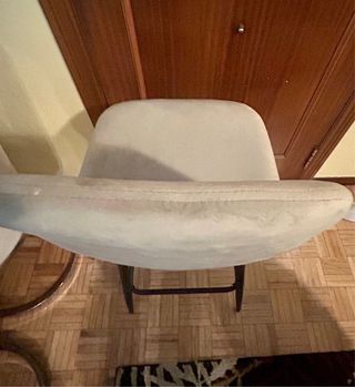 Silla Taburete Alta Terciopelo Beige