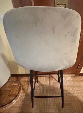 Silla Taburete Alta Terciopelo Beige