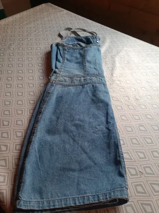 Vestido vaquero ,camiseta perlas Vestido safari