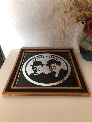 Cuadro Espejo Laurel & Hardy Antiguo