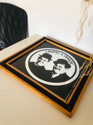 Cuadro Espejo Laurel & Hardy Antiguo