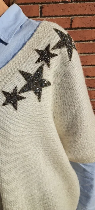 Jersey beige con estrellas
