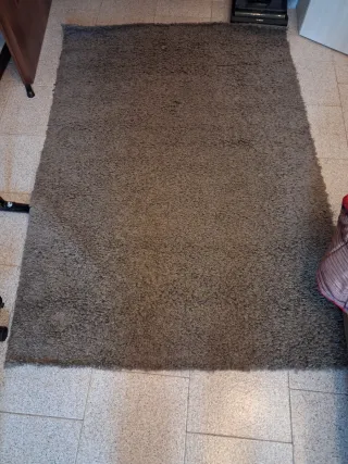 Tappeto in lana marrone/grigio