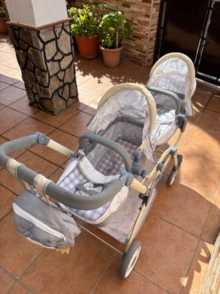 Carrito gemelar de juguete multiposición