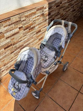 Carrito gemelar de juguete multiposición